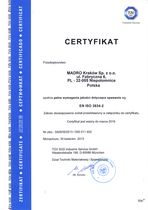 Certyfikat spełnienia wymagań jakości spawania wg EN ISO 3834-2